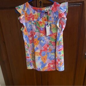 Lot of 2 Cotton Bleu Floral Tops